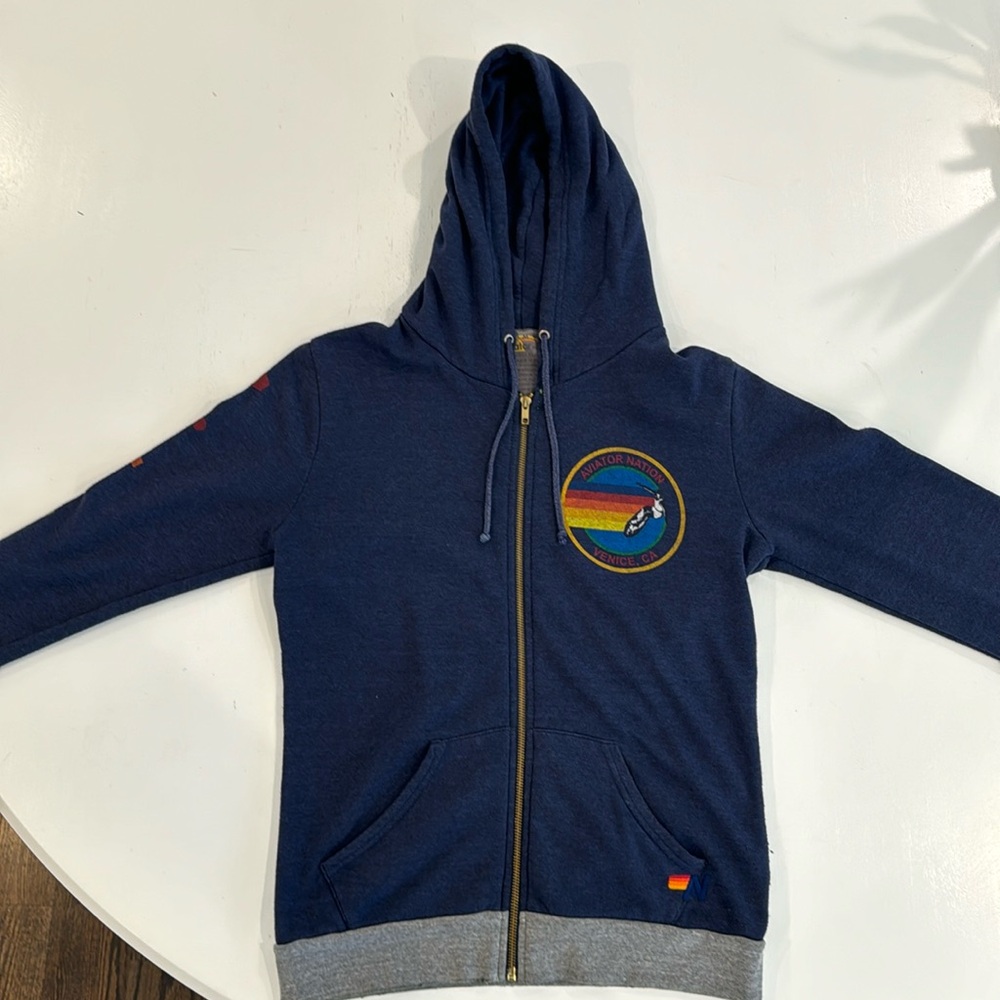 Aviator Nation Unisex logo zip up sweatshirt